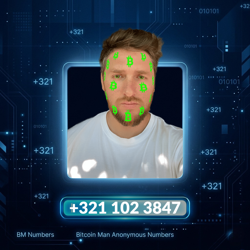 Neon Blue BM Number NFT +321 102 3847