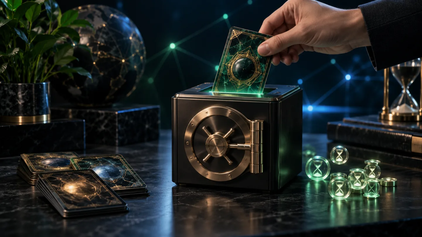 NFT communication number entering a secure staking vault